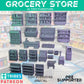 
Grocery Store Miniature Scatter Dungeons and Dragons 28mm/32mm Scatter Terrain TTRPG Fantasy Wargame Minis ATM Cashier Cart Mini Set - TF