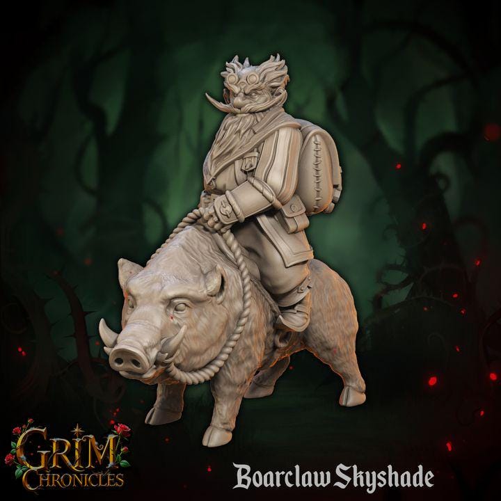 
3pc Boarclaw Skyshade Dungeons and Dragons 28mm/32mm/38mm Mini RPG Tabletop Miniature DnD Painting Pathfinder 5e DnD - GG