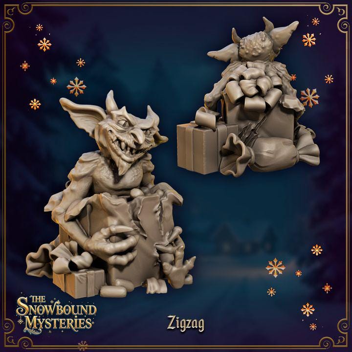 
3pc The Gloom Gigglers for Dungeons and Dragons 28mm/32mm TTRPG Christmas Goblins Dark Fantasy Wargame Horror Demons - GG
