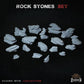
19pc Rock stones for Dungeons and Dragons 28mm/32mm Basing Bits DnD Scatter Terrain Scenery Scatter D&D TTRPG Mini Basing Material - ZbW