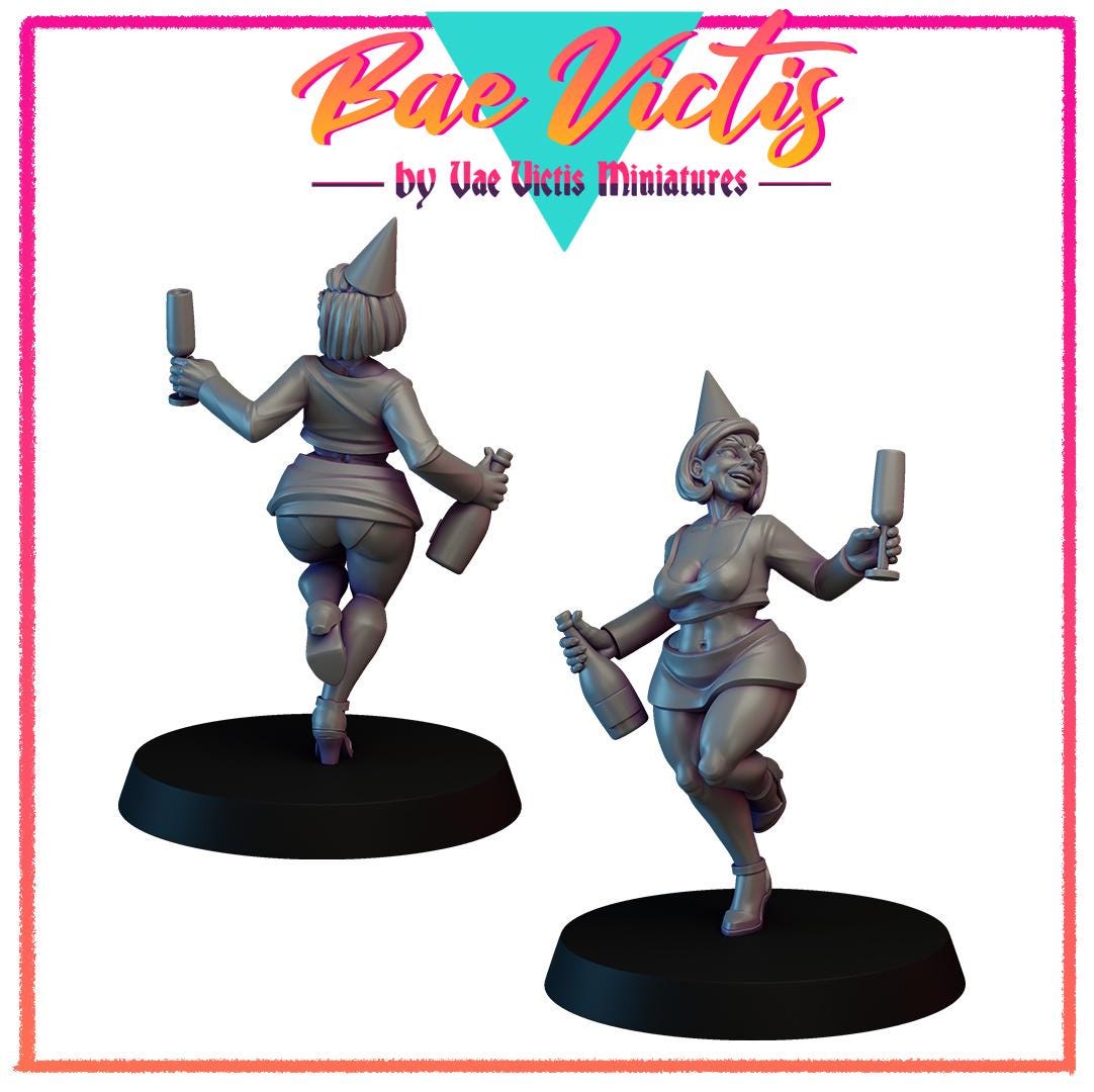 
Party lady Bae Victis Miniature TEMPLATE
