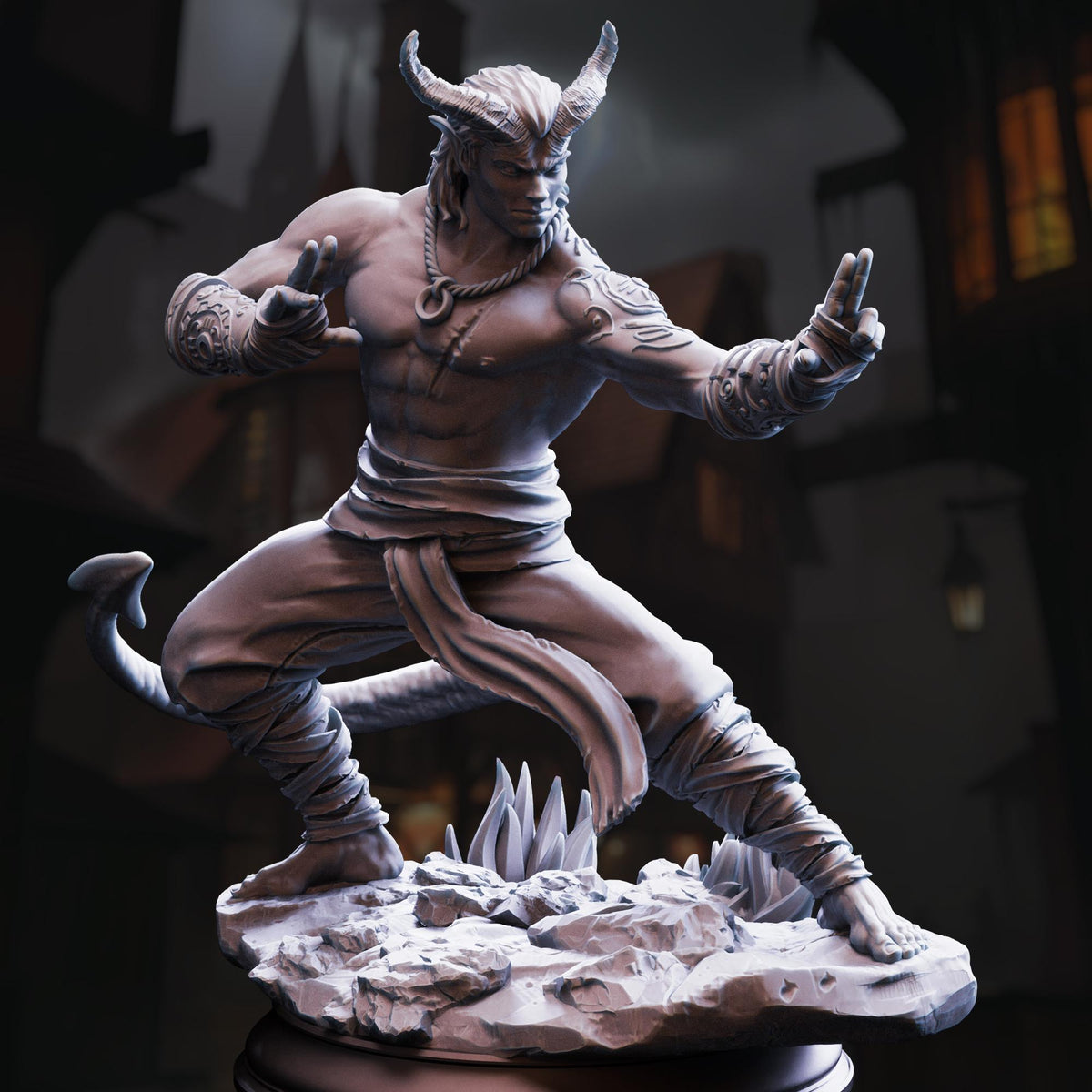 
Tiefling Monk Verek Heartless  The Spit Dungeons and Dragons 28mm/32mm/38mm Mini RPG Tabletop Miniature DnD Painting Pathfinder 5e DnD - DmS