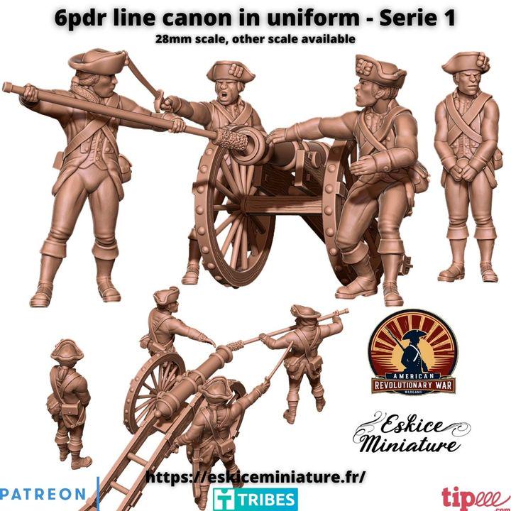 
6 Pounder Gun with Crew Revolutionary War – 15mm 20mm 28mm 32mm 1 35 Scale – Artillery Miniature Set – Eskice Miniature