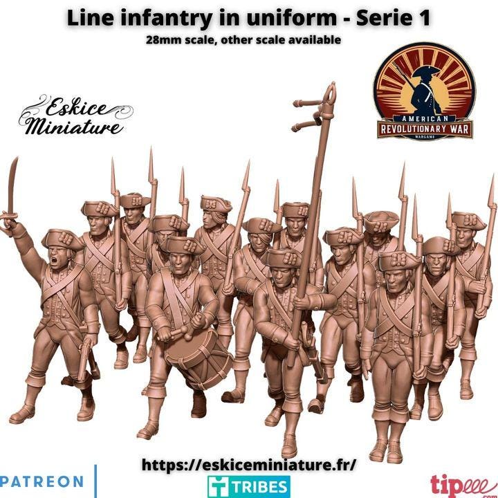 
14pc Infanterie in Uniform Walking Revolutionary War – 15mm 20mm 28mm 32mm 1 35 Scale – Historical Miniature Figure – Eskice Miniature