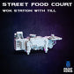 
Street Food Court 28mm/32mm Scenery Kit TTRPG Wargame Scatter Terrain Food Vendor Sci-fi Merchant Scenery Shop Scatter