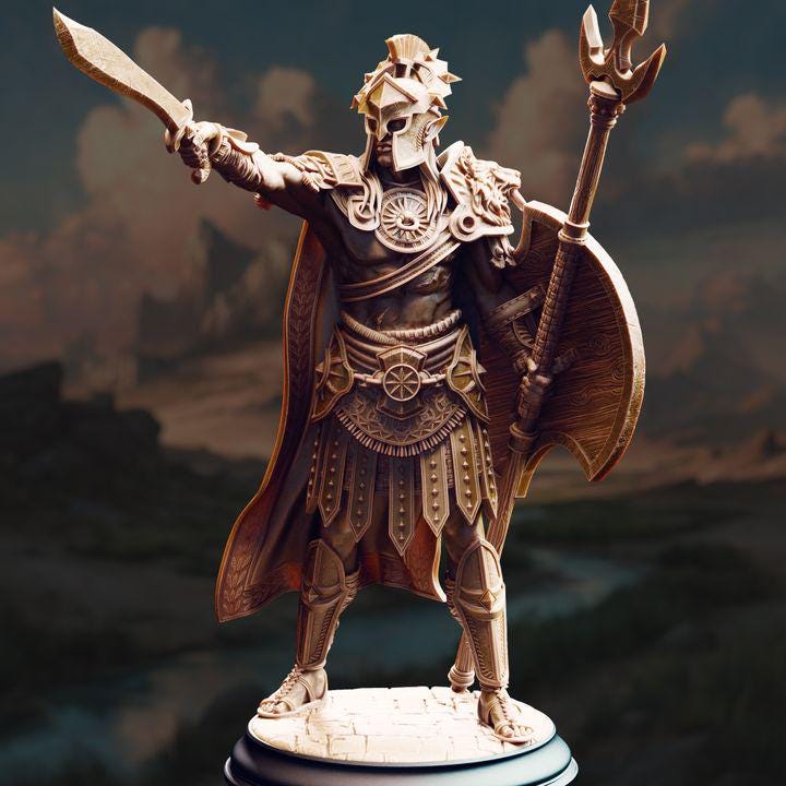 
Sun Elf Gladiator - Vilryn Kaedrys Dungeons and Dragons 28mm/32mm/38mm Mini RPG Tabletop Miniature DnD Painting Pathfinder 5e DnD - DmS