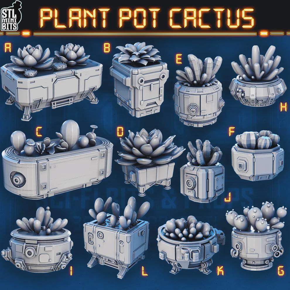 
Sci-fi Plant pot Cacti for Dungeons and Dragons 28mm/32mm Basing Bits DnD Scatter Terrain Scenery  D&D TTRPG Mini Basing Material - STL
