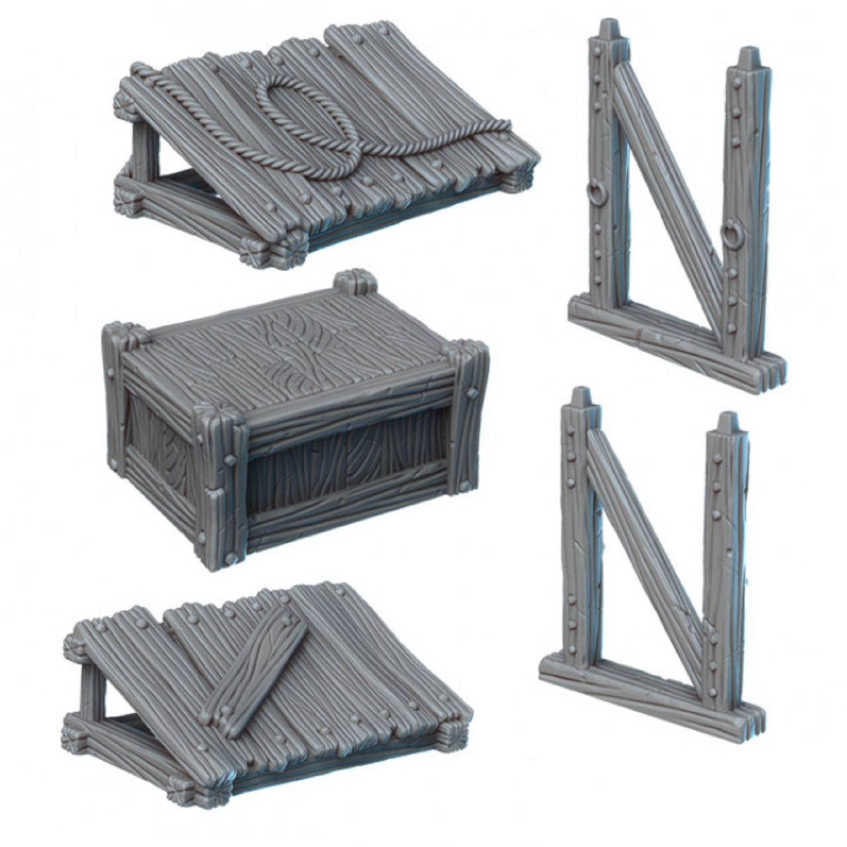 
16pc Black Market Set, Market Stalls DnD, Dungeons and Dragons, 28mm Terrain, 32mm Miniatures