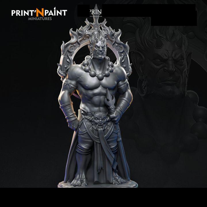 
Asura Demon – Fantasy Fiend Miniature – 28mm 32mm 35mm Scale – Tabletop RPG Monster for DnD & Pathfinder – Gray PLA –PnP