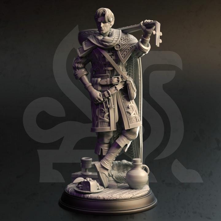 
Elven Bard Rogue Miniature Dungeons and Dragons 28mm/32mm/38mm Mini RPG Tabletop Miniature DnD Painting Pathfinder 5e DnD Nathaniel - DmS