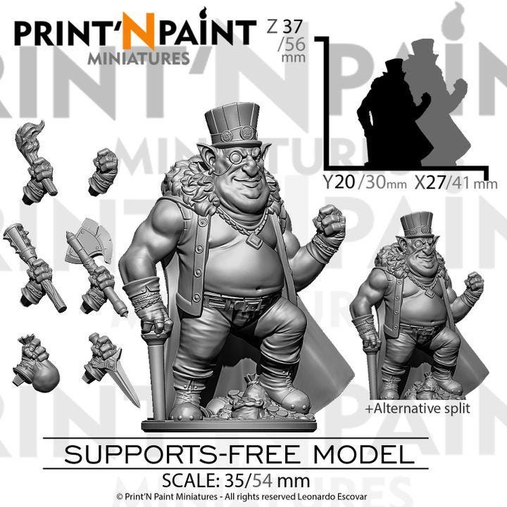 
Goblin Gang Leader Miniature – Dungeons and Dragons Villain – RPG Tabletop DnD Pathfinder 5e Fantasy Goblin Figure –PnP