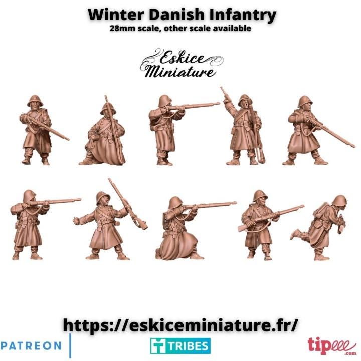 
10pc Winter Danish Infantry WW2 – 15mm 20mm 28mm 32mm 1 35 Scale – Scandinavian Army Miniatures – Eskice Miniature