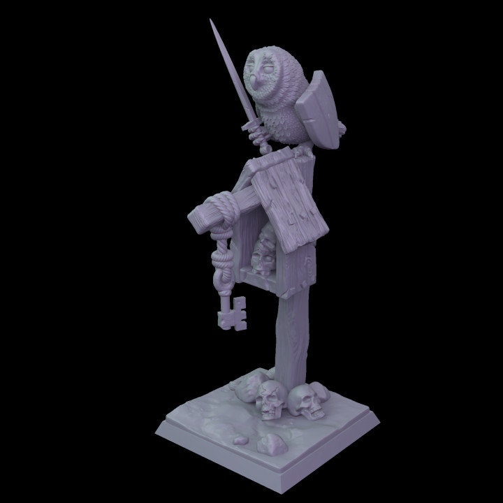 
Owl Knight Figurine, DnD, Dungeons and Dragons, Birdhouse Miniature, RPG, Tabletop - Tiny Furniture