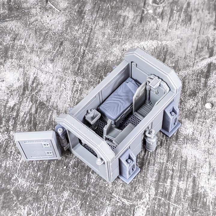 
Inmate Isolation Cell 28mm/32mm TTRPG Fantasy Wargame Prison Cell Sci-fi Scatter Scenery Narok Prison Collection Space Miniature Cage