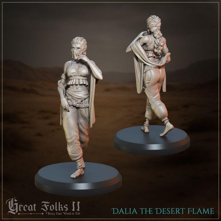 
4pc Sand Nomads NPCs for Dungeons and Dragons 28mm/32mm TTRPG Diorama Miniature RPG Townsfolk Figurines Donkey Miniature Desert NPCs - GG