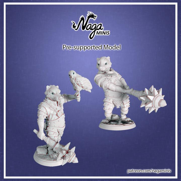 
2 pc Badger Cleric DnD Dungeons and Dragons  28mm 32mm D&D Wargame Miniatures for Dioramas TTRPG Fantasy - Nm