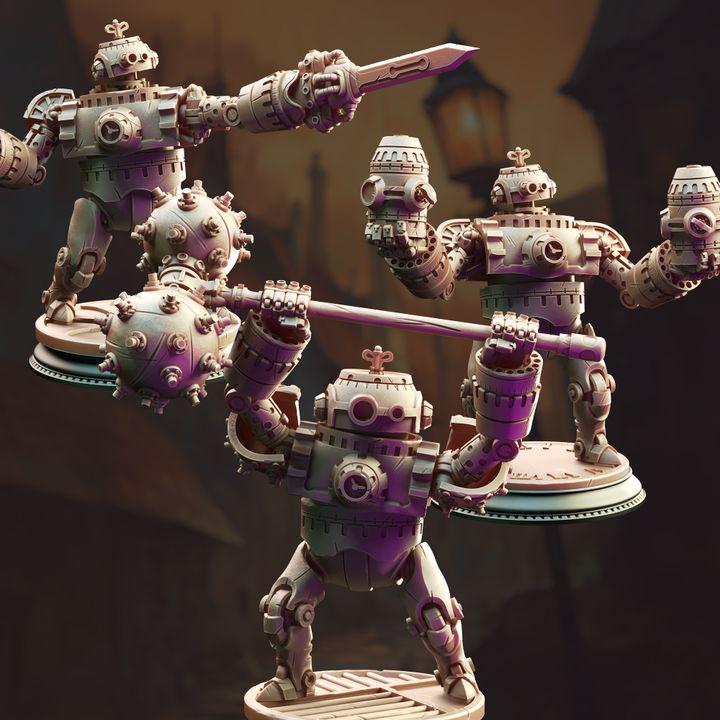 
Clockwork Simulacrums Dungeons and Dragons Steampunk Robots Mini RPG Tabletop Miniature DnD Painting Pathfinder 5e DnD Minor Venators - DmS
