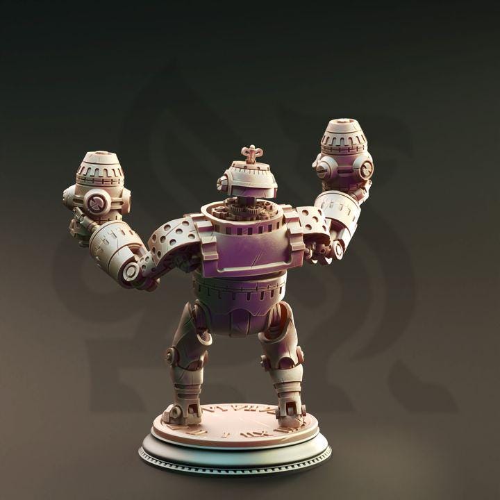 
3pc Clockwork Simulacrums Minor Ventators DnD Dungeons and Dragons 28mm/32mm TTRPG Fantasy Wargame Miniature Steampunk Automaton bundle