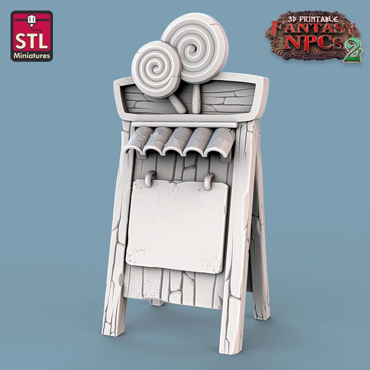 
Candy Seller Vendor Set, Shop, DnD, Dungeons and Dragons, TTRPG Miniatures, Fantasy Store, Sweet shop, Figurine, NPCs, DnD Scatter Terrain