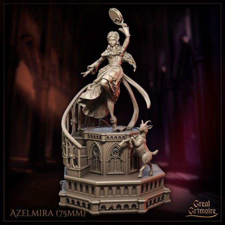 
Dancing Female and her Goat Miniature Entertainer for Dungeons and Dragons 28mm/32mm/75mm TTRPG Azelmira - GG