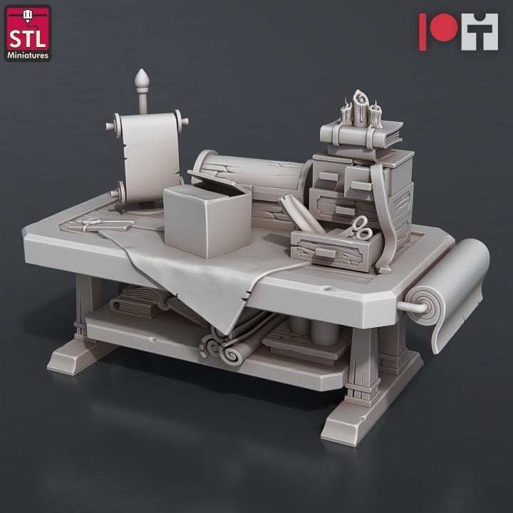 
Post office Table Miniature for DnD Dungeons and Dragons 28mm/32mm Scale Scatter Scenery Furniture Miniature Diorama Figurines