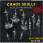 
Skulls on Spears DnD Dungeons and Dragons 28mm/32mm Chaos Skulls TTRPG Fantasy Wargame Miniatures Basing materials and bits Bone Scatter