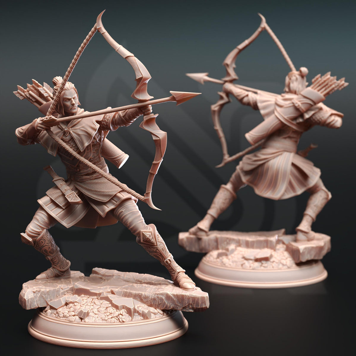 
An Elven Ranger Armed with A Bow and Arrow For DnD Dungeons and Dragons 28mm/32/38mm