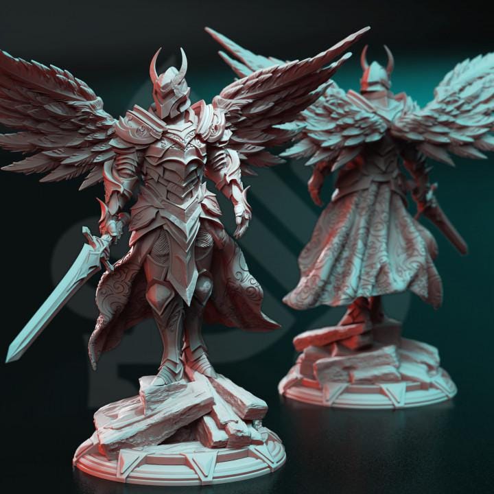 
Arch Angel of Justice Angel Warrior Miniature DnD Dungeons and Dragons 28mm/32mm TTRPG Fantasy Wargame Miniature Angel Pathfinder 5e DnD