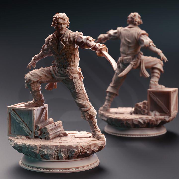 
3pc Bandit Swashbuckler Thugs DnD Dungeons and Dragons 28mm/32mm TTRPG Wargame Miniature DnD 5e Pathfinder Cartel Enforcers Human Fighters