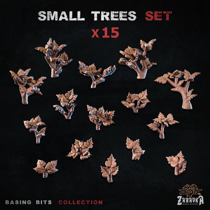 
15pc Small Trees - Basing Bits (Plants) 28mm/32mm Fantasy Forest Battlefield Basing Materials Botanical Scatter Woodland Scenery ElementsZbW