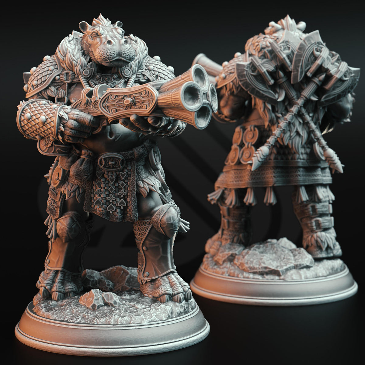 
Dragon Hunter Dungeons and Dragons 28mm/32mm/38mm Mini RPG Tabletop Miniature DnD Painting Pathfinder 5e DnD Olamize Tartt - DmS