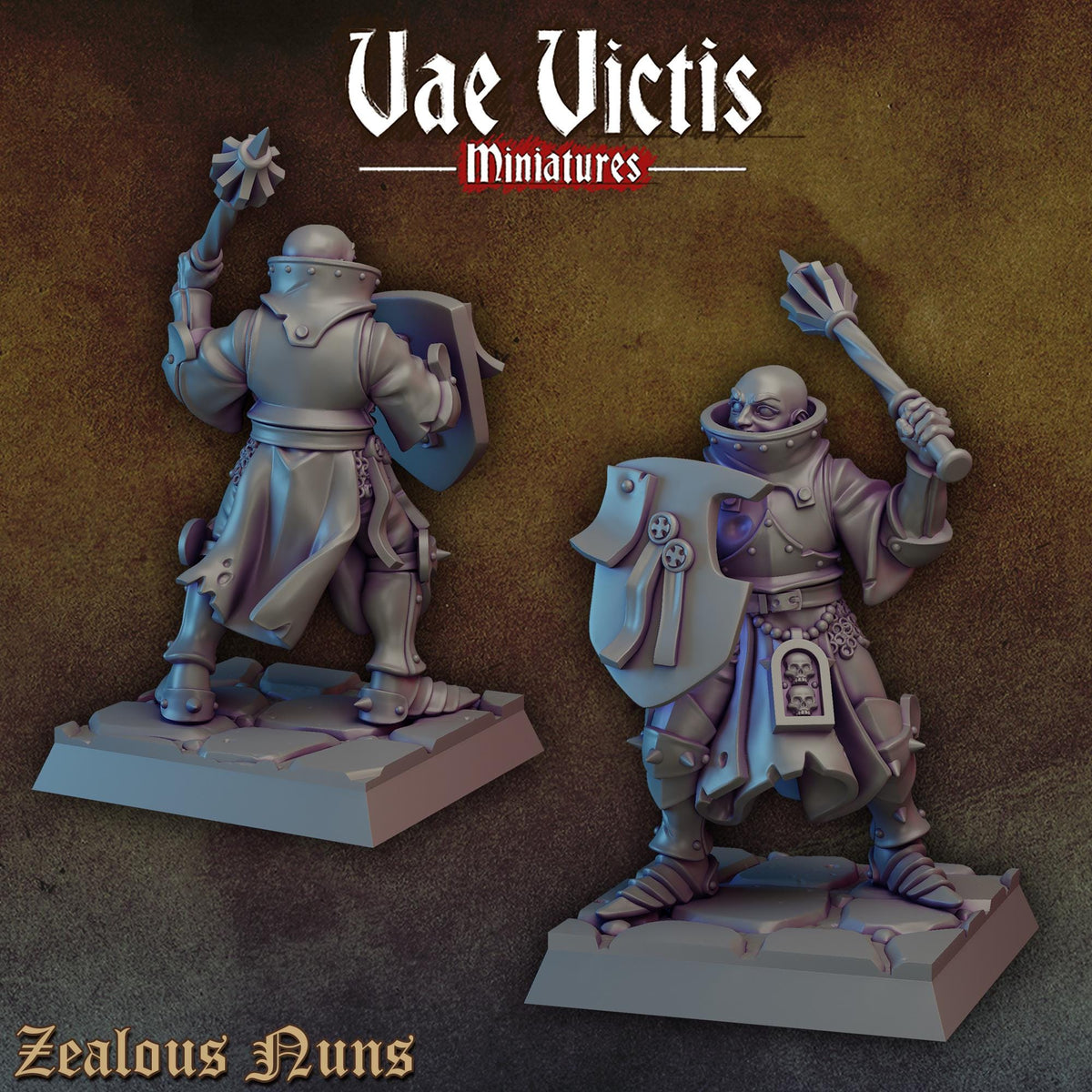 
10pc Zealous Nuns for DnD Dungeons and Dragons 28mm/32mm Scale TTRPG Fantasy Figurine Vol.1 Nun Miniatures Fantasy Warriors Faith Figurines