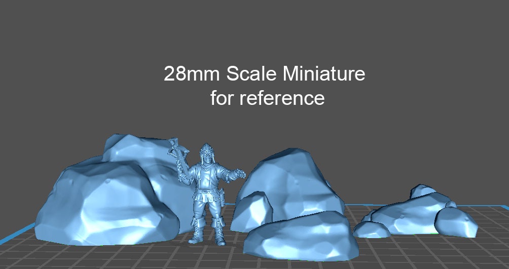
Large Rock Miniature Terrain for DnD,