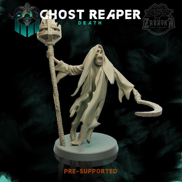 
Ghost Reaper Miniature for Dungeons and