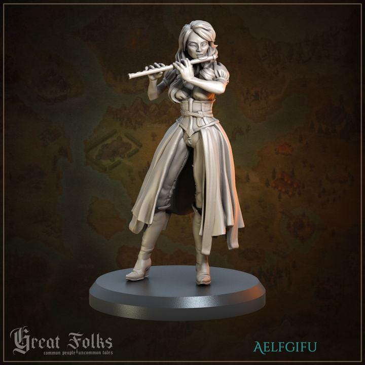 
3pc The Mystic Melodists DnD Dungeons and Dragons 28mm/32mm TTRPG Wargame NPCs Musician Band Figurines for your Village Entertainment Circus