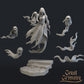 
2pc Female Ghost Miniatures, DnD Scatter terrain, Dungeons and Dragons, Diorama, Ghost figurines, Basing Materials, Skull Miniatures