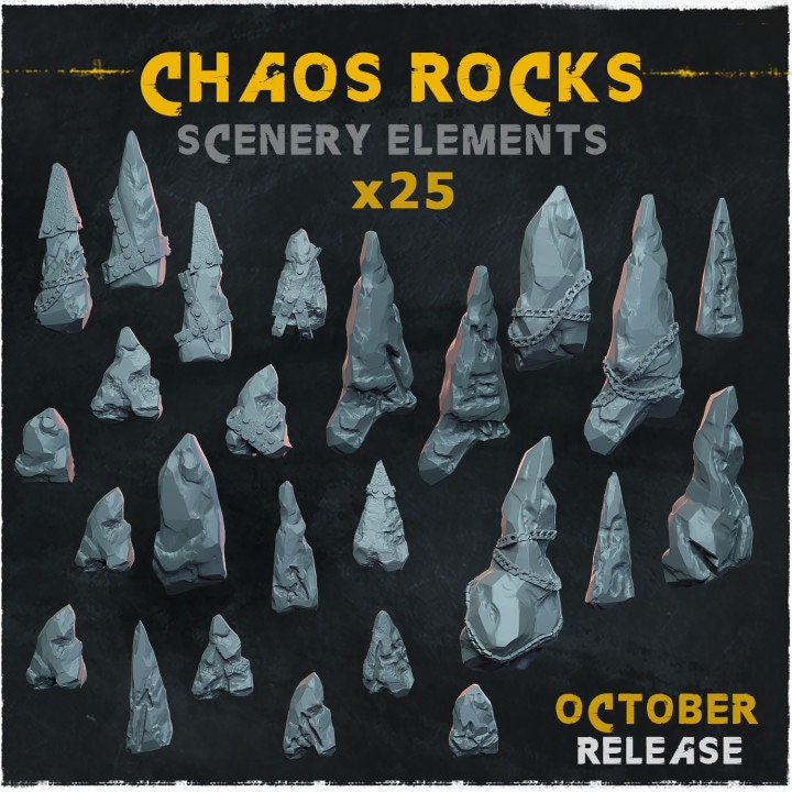 
25pc Rock Scenery DnD Dungeons and Dragons 28mm/32mm Basing bits and materials Rock Miniatures Wargaming Fantasy TTRPG Scatter Terrain Rocks