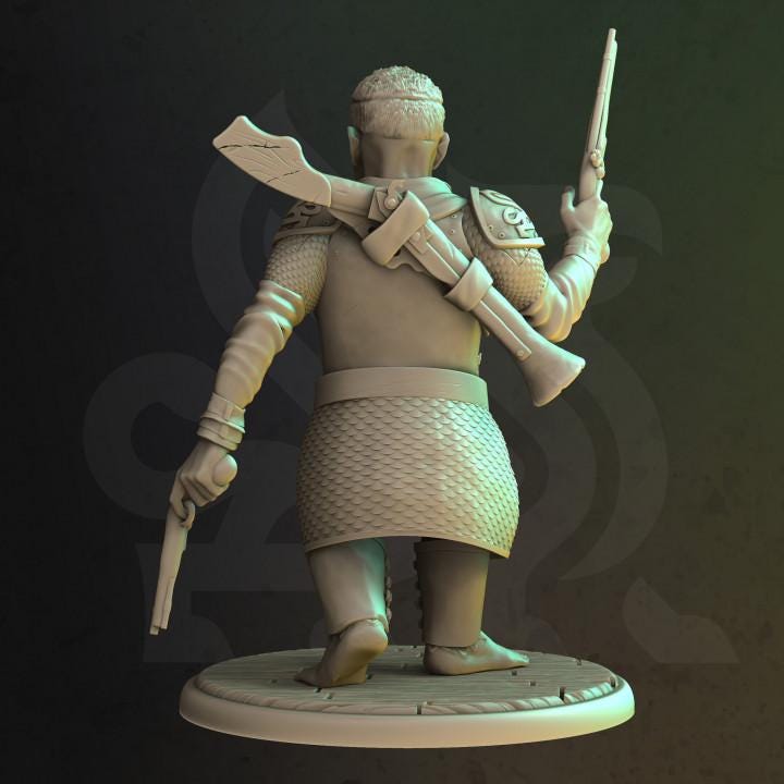 
Grand Trailblazer Miniature Swifty DnD Dungeons and Dragons 28mm/32mm TTRPG Fantasy Wargame Miniature DnD 5e Pathfinder Hobbit Rogue Figure