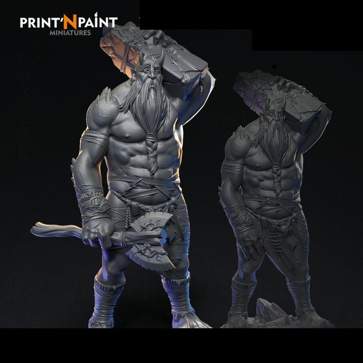 
Frost Giant – Fantasy Giant Monster Miniature – 28mm 32mm 35mm 54mm Scale – Tabletop RPG Boss for DnD & Pathfinder – Gray PLA –PnP