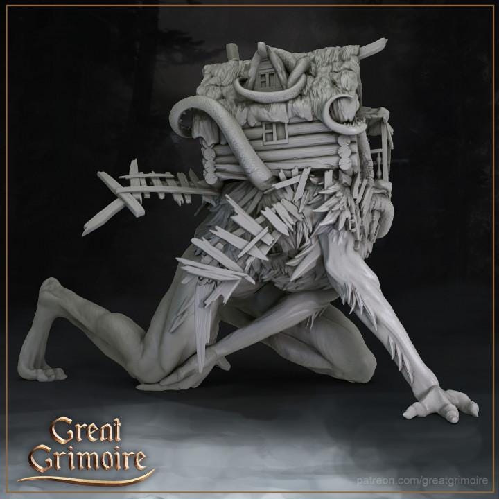 
Mimic Cabin Monster for Dungeons and Dragons 28mm/32mm Tentacle Boss TTRPG  Cabin in the woods - GG