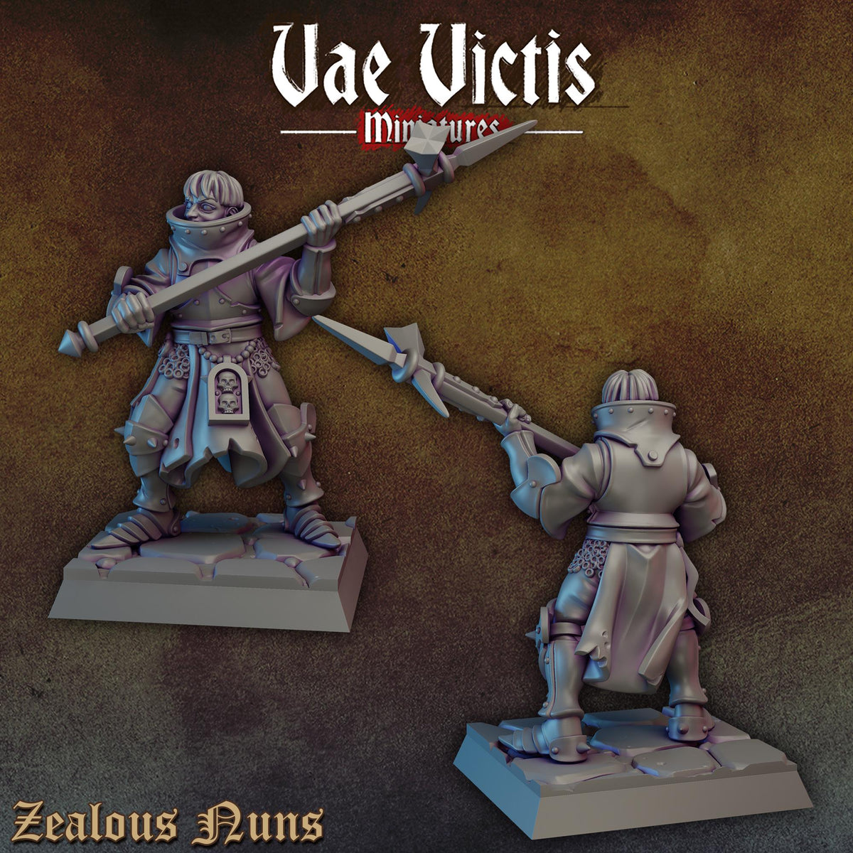 
10pc Zealous Nuns for DnD Dungeons and Dragons 28mm/32mm Scale TTRPG Fantasy Figurine Vol.1 Nun Miniatures Fantasy Warriors Faith Figurines