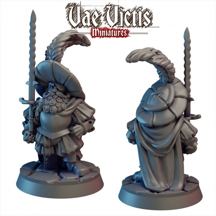 
Dwarf Landsknecht, DnD, Dungeons and Dragons, Tabletop RPG, Pathfinder, Fantasy Miniatures - Vae Victis Miniatures