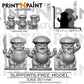 
3pc Fungus Fighters – Fantasy Mushroom Warrior Set – 28mm 32mm 35mm Scale – Tabletop RPG Figures for DnD & Pathfinder – Gray PLA –PnP