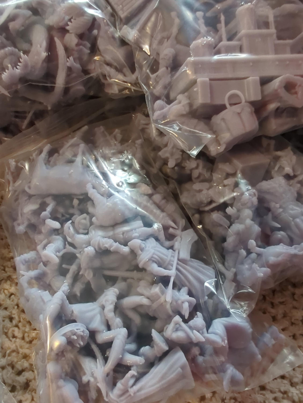
100 GRAMS Mixed 3D Printed Miniatures MISSPRINTS for Kitbashing Scenery and Practice 28mm/32mm and more scales