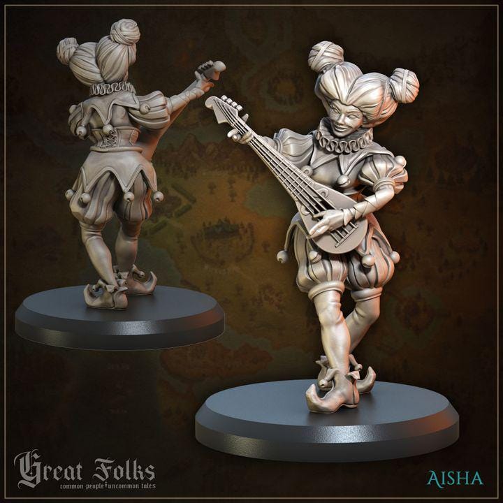 
3pc The Mystic Melodists DnD Dungeons and Dragons 28mm/32mm TTRPG Wargame NPCs Musician Band Figurines for your Village Entertainment Circus
