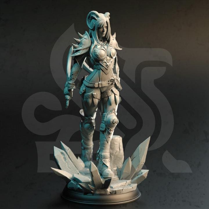 
Crystal Tiefling Rogue Dungeons and Dragons 28mm/32mm/38mm Mini RPG Tabletop Miniature DnD Painting Pathfinder 5e DnD Orlena - DmS