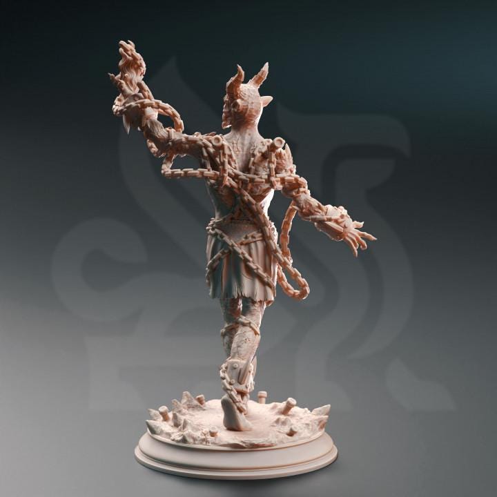 
3pc Chained Devils DnD Dungeons and Dragons 28mm/32mm TTRPG Fantasy Wargame Miniature DnD 5e Pathfinder Fantasy Devil 5e Demons