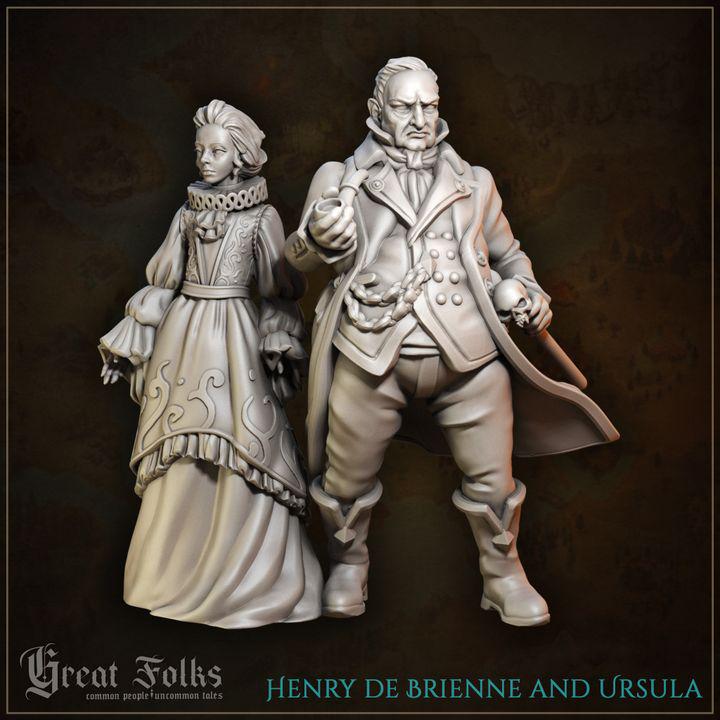 
Henry De Brienne and Ursula Townsfolk Figurines DnD Dungeons and Dragons 28mm/32mm TTRPG NPC Miniature Figurines