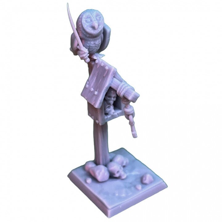 
Owl Knight Figurine, DnD, Dungeons and Dragons, Birdhouse Miniature, RPG, Tabletop - Tiny Furniture
