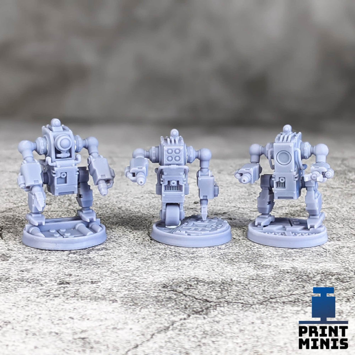 
Maintenance Robots 28mm 32mm DnD Dungeons and Dragons Scifi Miniatures for TTRPG Wargames Fantasy Robots Tiny Mechs by Print Minis